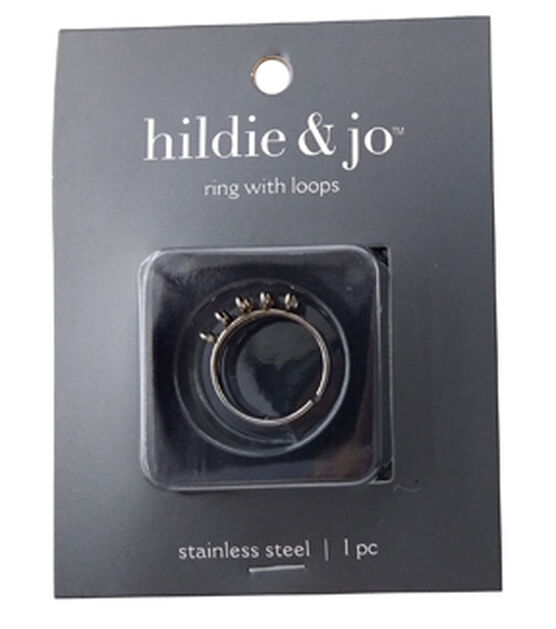 18.5mm Stainless Steel Ring With Loops by hildie & jo