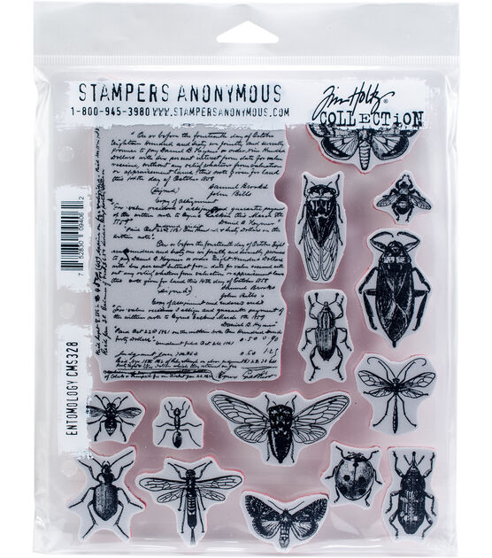 Stampers Anonymous Tim Holtz Cling Mount Rubber Stamp Entomology