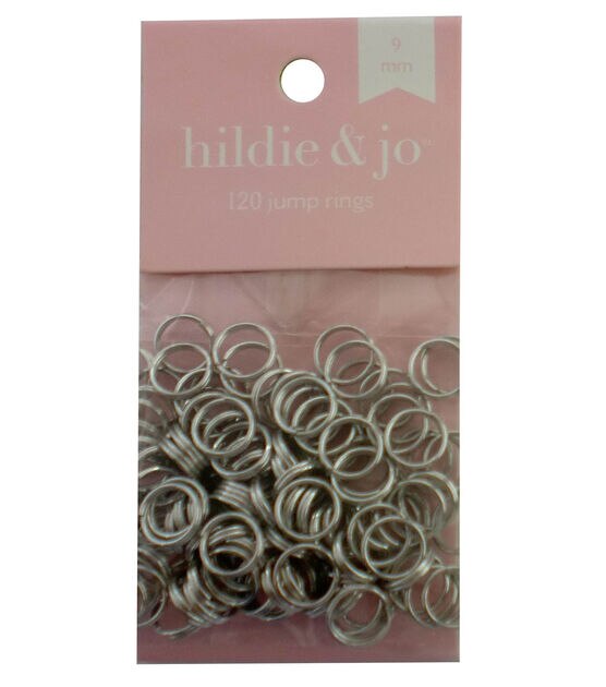 9mm Silver Metal Jump Rings 120pk by hildie & jo