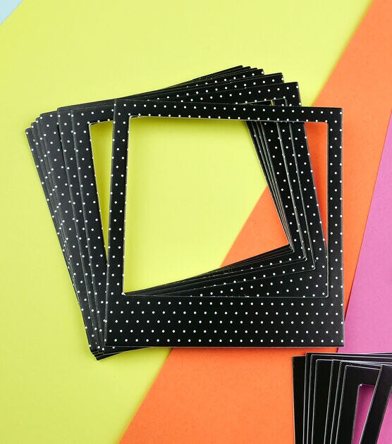 8pk Polka Dots on Black Die Cut Cardstock Photo Frames by Park Lane, , hi-res, image 3