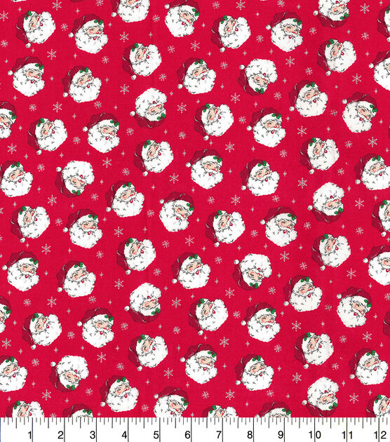 Fabric Traditions Santas Snowflakes Red Christmas Glitter Cotton Fabric, , hi-res, image 2
