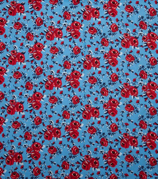 Flower Patriotic Cotton Fabric, , hi-res, image 2