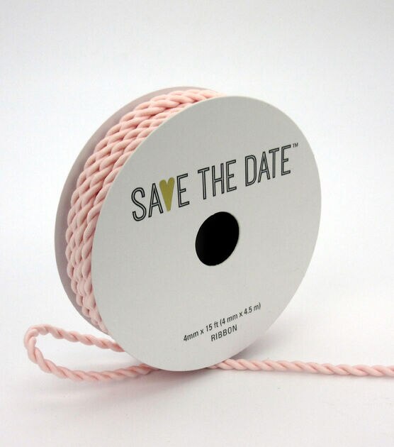 Save the Date 4mm x 15' Blush Cord Ribbon