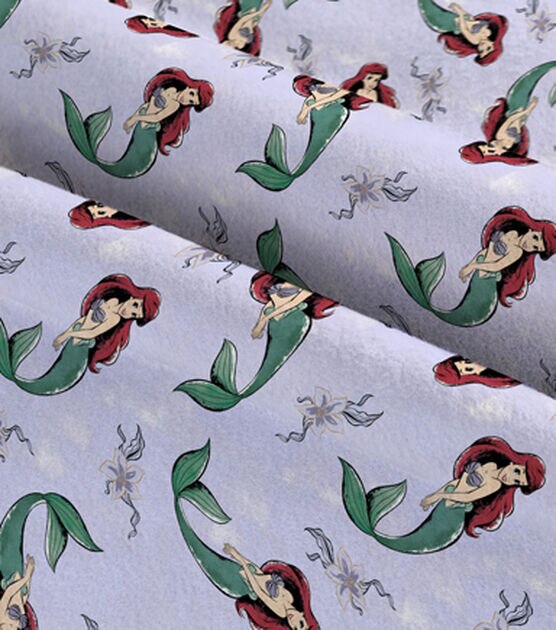 Disney Princess Ariel Dot Sea Fleece Fabric, , hi-res, image 3