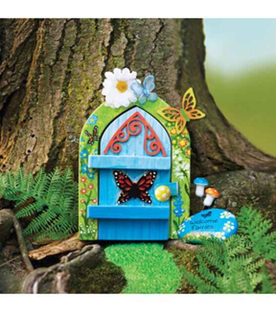 Faber-Castell 12.5" x 10" Butterfly Fairy Door Kit 15ct, , hi-res, image 3