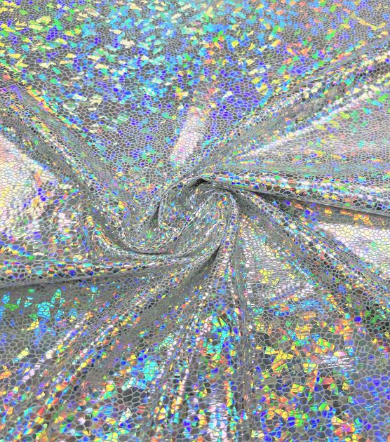 The Witching Hour Holographic Foil Mini Scales White Fabric