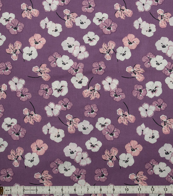 Pansies on Mauve Quilt Cotton Fabric by Keepsake Calico | JOANN