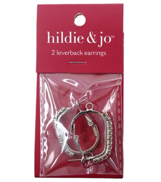 2pk Silver Metal Lever Back Rhinestone Earrings by hildie & jo