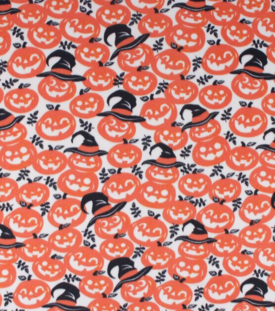Blizzard Fleece Happy Haunting Pumpkins Fabric, , hi-res, image 1