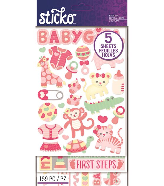 Sticko 159 Pack Flip Stickers Baby Girl