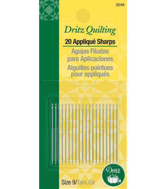 Dritz Appliqué Sharps Hand Needles, Size 9, 20 pc