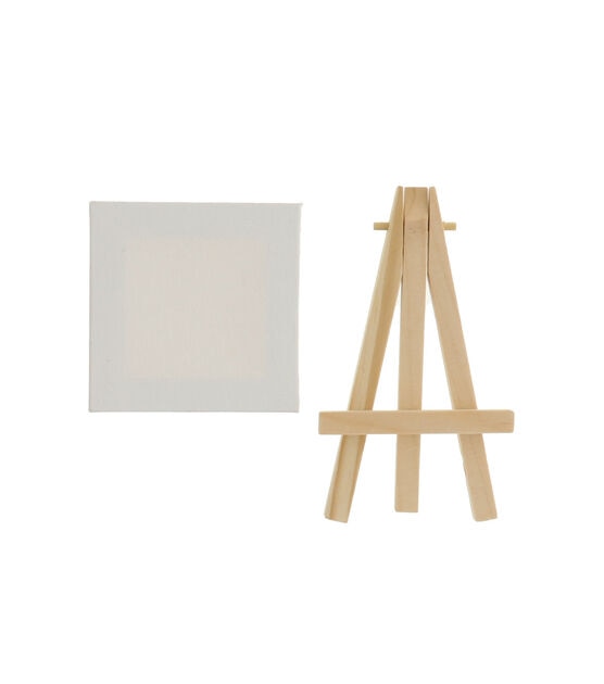 Hello, Artist! Party Pack Mini Canvas With Easel 4pc, , hi-res, image 2
