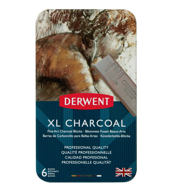 Derwent XL Charcoal Blocks, Set of 6, Blocks