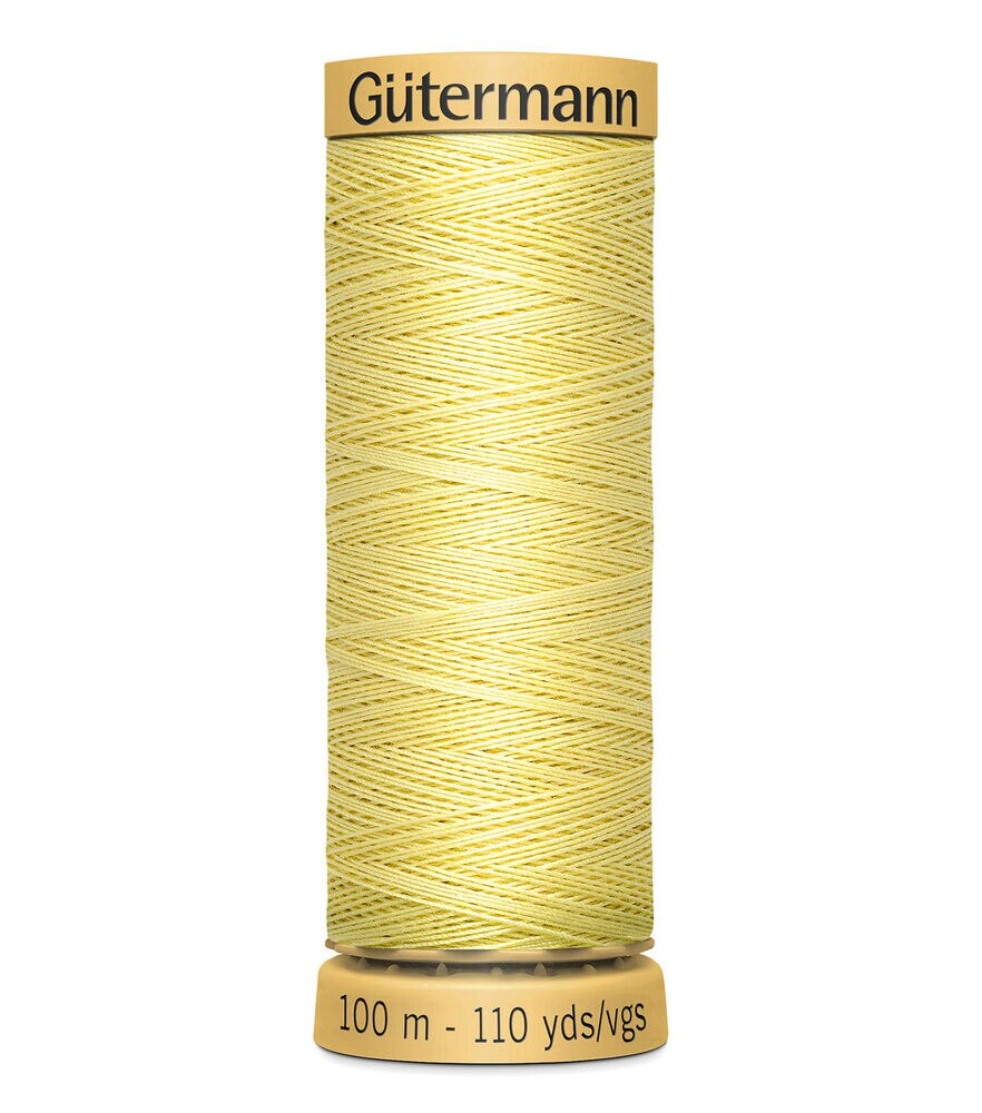 Gutermann Natural Cotton Thread 110 Yards, 1370 Lt. Yellow, swatch