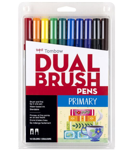 Tombow Dual Brush Pen Set 10 Pkg Primary