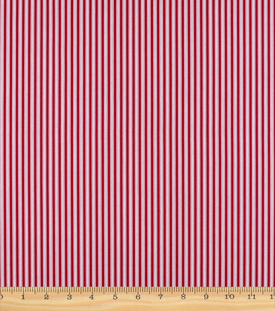 Magnolia Home Fashions Polo Stripe Scarlet Cotton Canvas Fabric, , hi-res, image 2