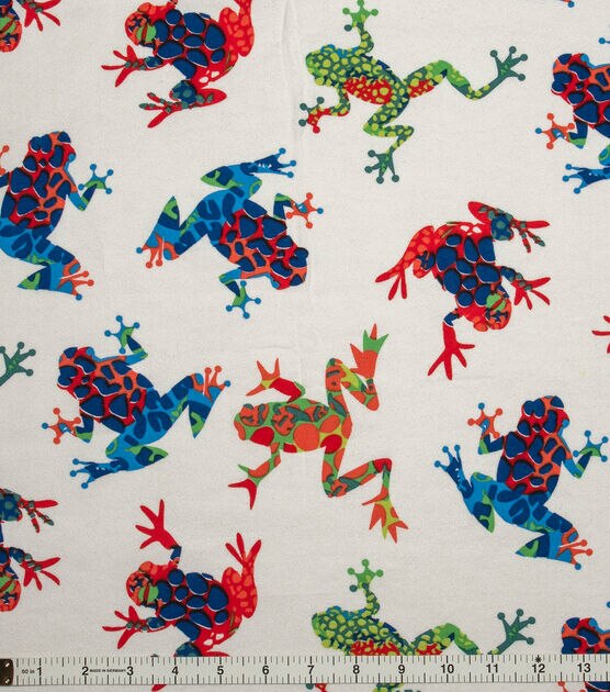 Super Snuggle Colorful Frog Flannel Fabric