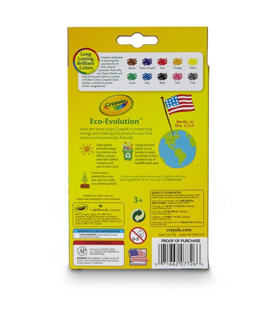 Fabric Markers, Fine Line, 10 Colors, 80 Count - BIN588215, Crayola Llc