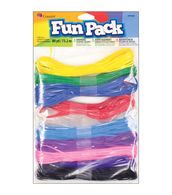Fun Pack Plastic Lace 80 Yards Pkg Multicolor