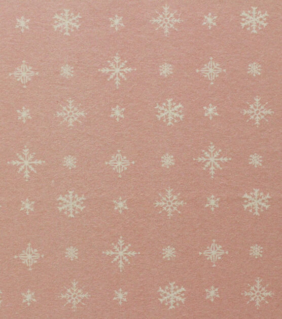 Snowflakes on Pink Super Snuggle Christmas Flannel Fabric