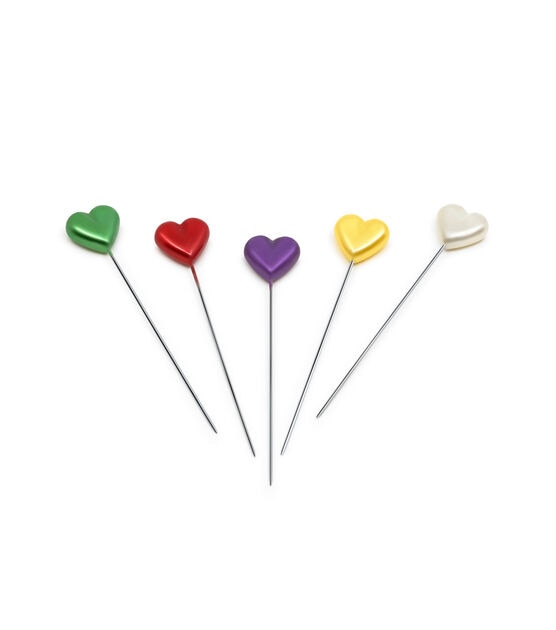 Dritz 2-1/8" Heart Pearlized Pins, Assorted, 35 pc, , hi-res, image 4