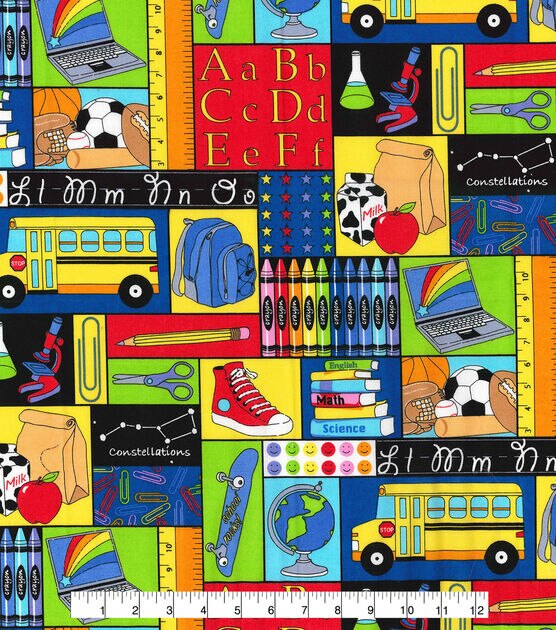 Fabric Traditions Novelty Cotton Fabric Back to School Patch, , hi-res, image 2