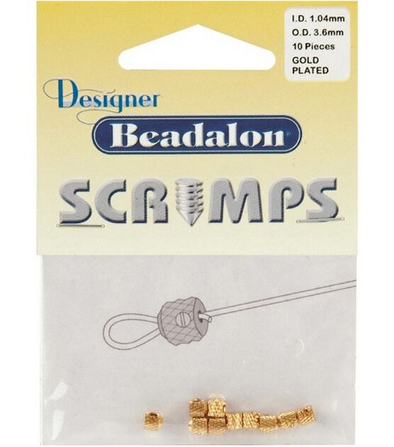 Scrimps 3.6mm 10 Pkg Gold Plated