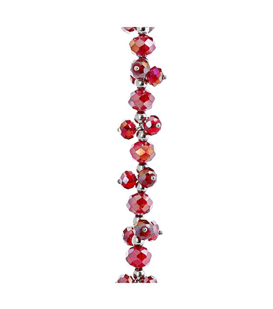 7" Red Glass & Metal Crystal Dangle Bead Strand by hildie & jo, , hi-res, image 3