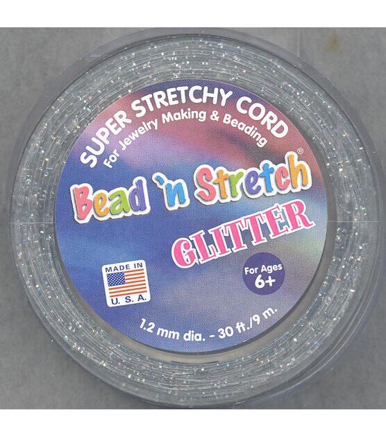 POP! Glitter Bead N' Stretch Silver 2mm 30 ft