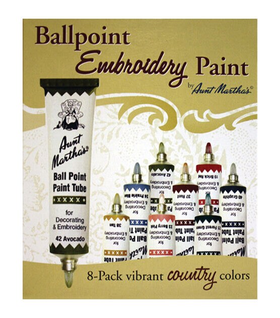 Aunt Martha's Ballpoint Paint Tubes 1 Ounce 8 Pkg  Country Colors