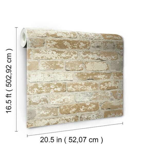 RoomMates Wallpaper Stuccoed Brown Brick, , hi-res, image 8