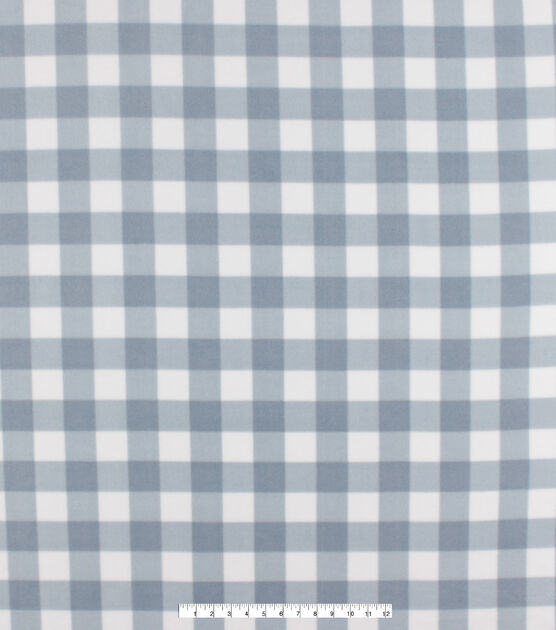 Blue & White Gingham Pattern Anti Pill Fleece Fabric, , hi-res, image 3