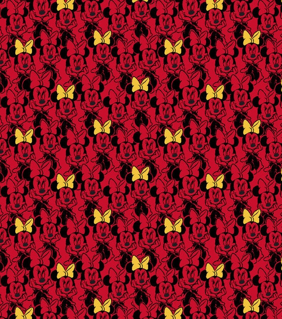 Disney Knit Fabric Minnie Mouse on Red, , hi-res, image 2