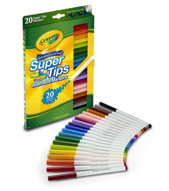 Crayola Washable Markers, Nontoxic, Super Tips - 20 markers