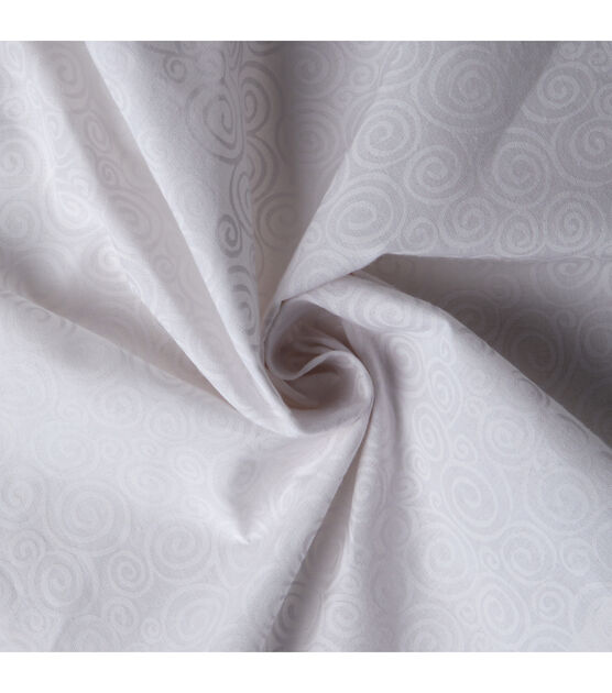 White Swirls Quilt Cotton Fabric by Quilter's Showcase, , hi-res, image 4