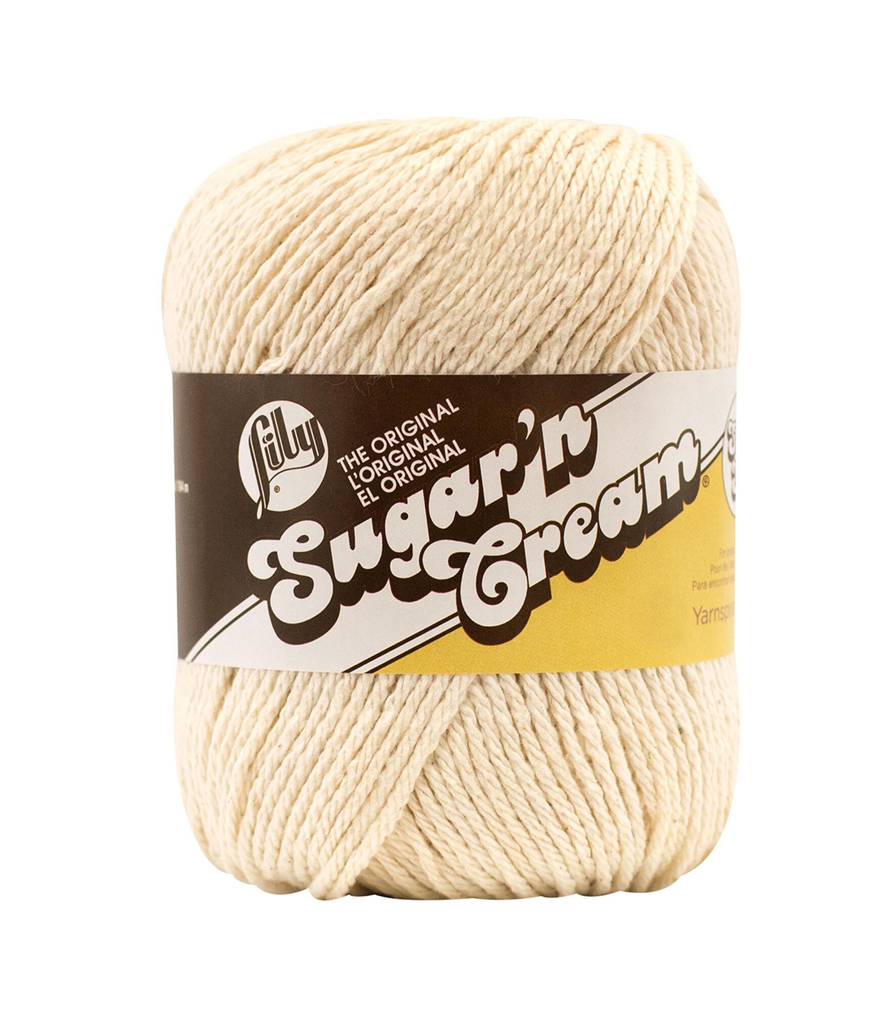 Lily Sugar'n Cream Super Size Worsted Cotton Yarn, Ecru, hi-res