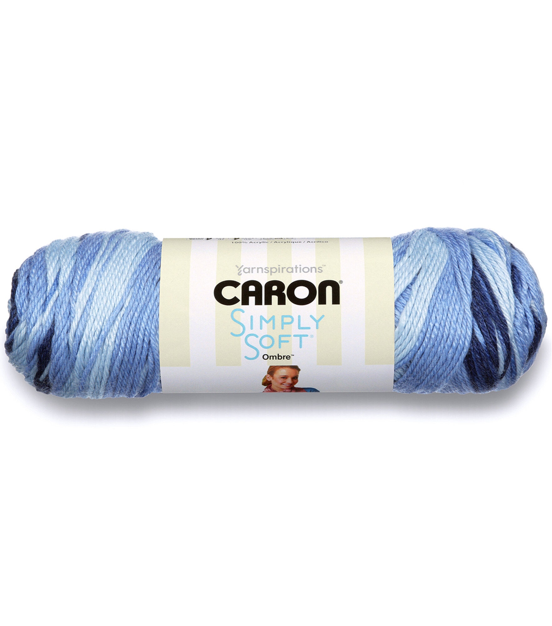 Caron Simply Soft Ombres 235yds Worsted Acrylic Yarn, Blue Jeans, hi-res
