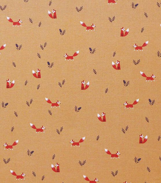 POP! Foxes On Yellow Novelty Print Fabric