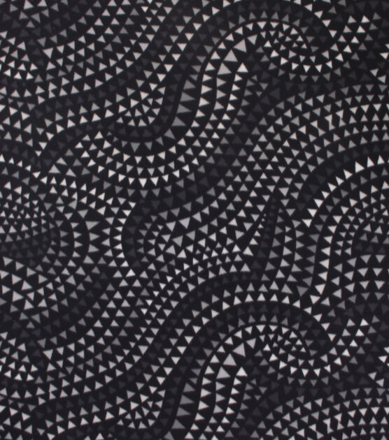 Black White Triangles Blizzard Fleece Fabric, , hi-res, image 2