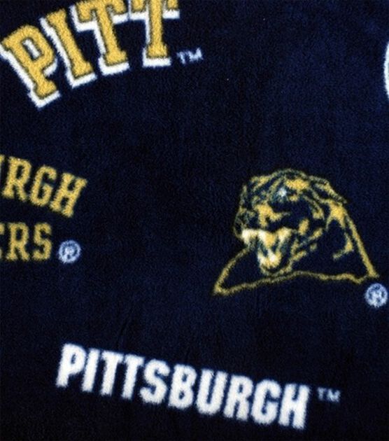 University of Pittsburgh Panthers Fleece Fabric Allover Blue