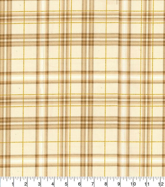 Fabric Traditions Glitter Bounty Plaid Harvest Cotton Fabric, , hi-res, image 2