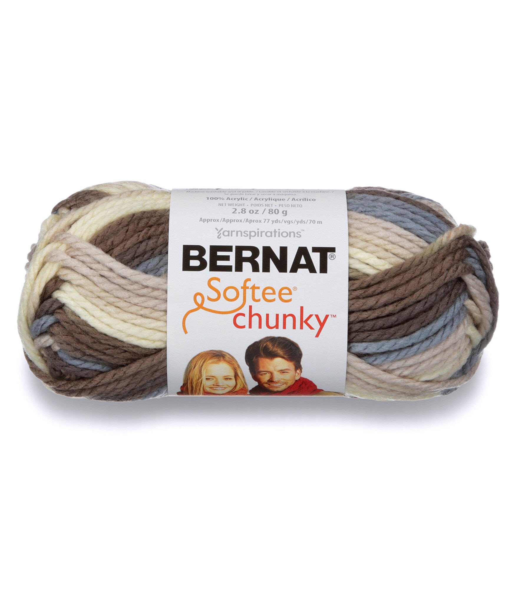 Bernat Softee Chunky 108yds Super Bulky Acrylic Yarn, Nature, hi-res