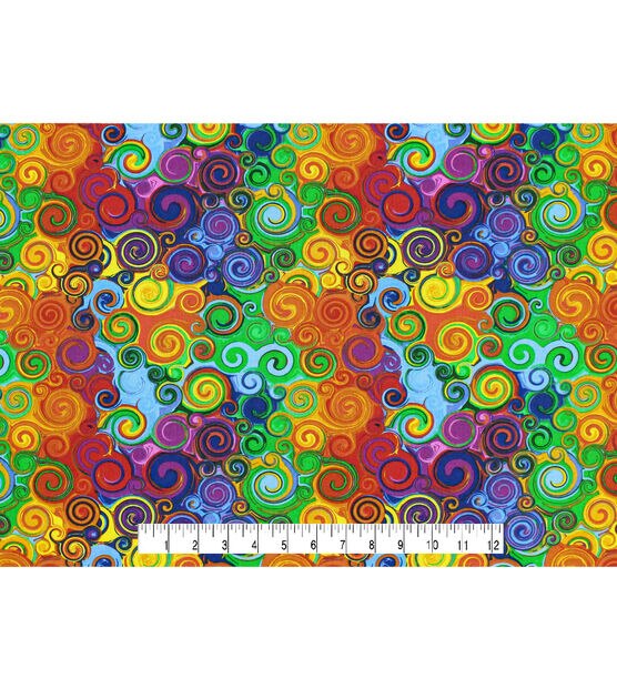 Multicolor Swirls Quilt Cotton Fabric by Keepsake Calico, , hi-res, image 4