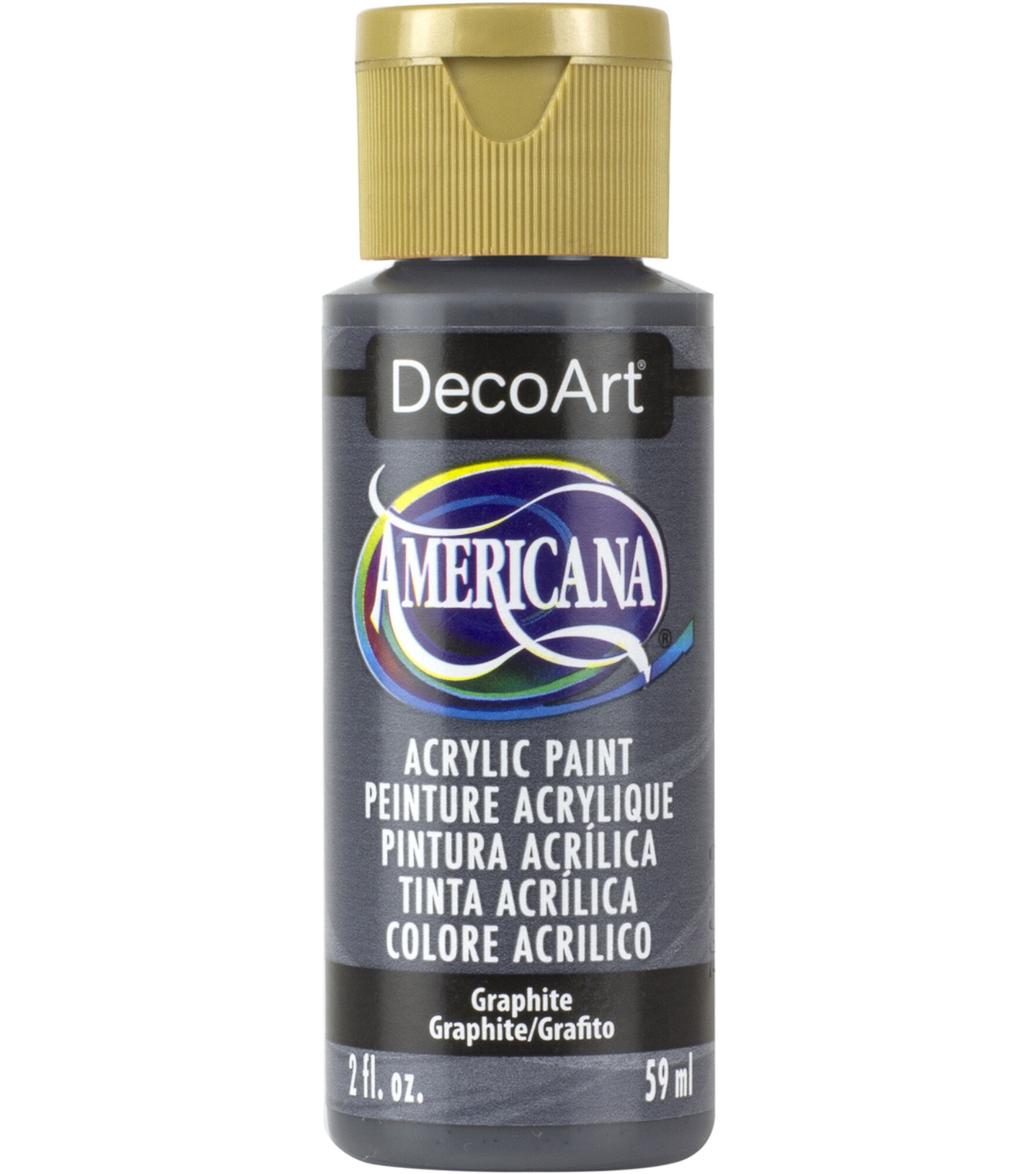 DecoArt Americana Acrylic 2oz Paint, Graphite, hi-res