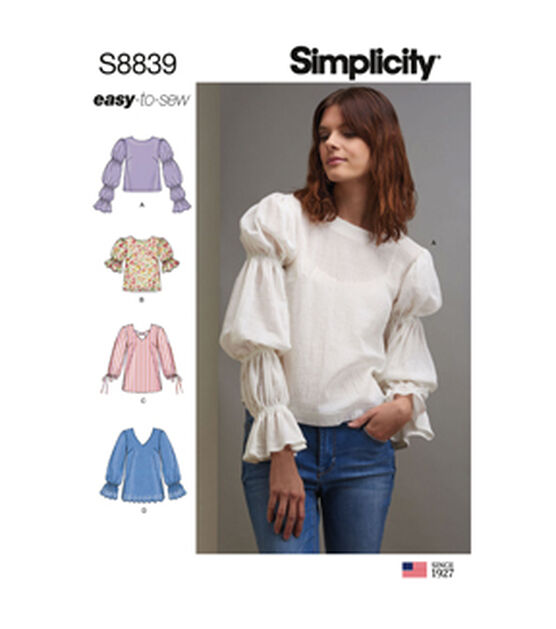 Simplicity S8839 Size 6 to 22 Misses Pullover Tunic & Top Sewing Pattern