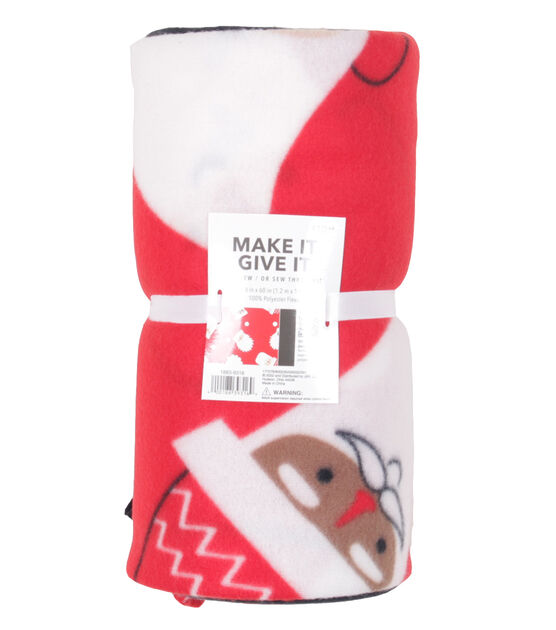 48" Wide Santas No Sew Fleece Blanket by Make It Give It, , hi-res, image 2
