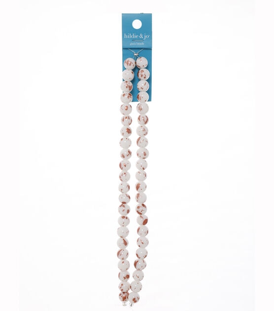 10mm Orange & White Glass Painted Bead Strands by hildie & jo