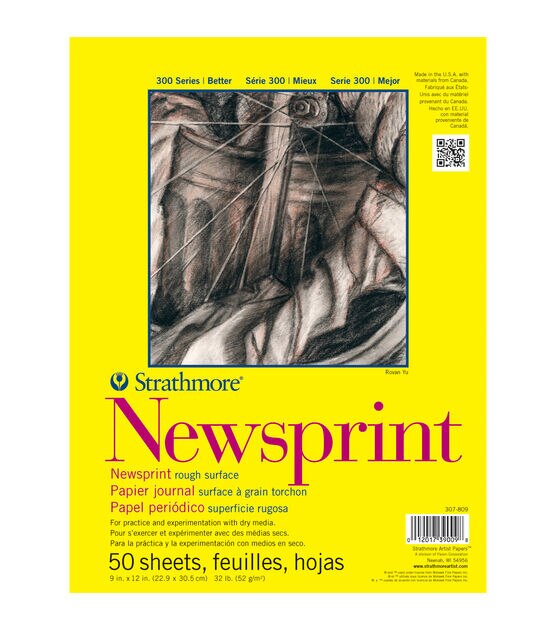 Strathmore Smooth Newsprint Paper Pad 18X24 32lb 50 Sheets