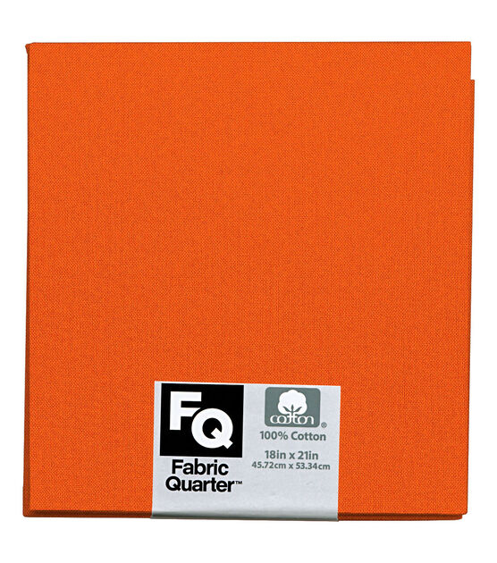 Orange 1 Piece Cotton Fabric Quarter