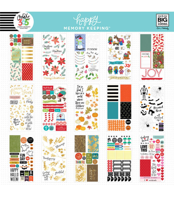 738pc Holidays 30 Sheet Happy Planner Sticker Pack, , hi-res, image 3